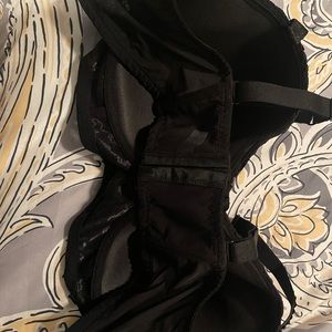 Adore Me Front Hook Black Bra trimmed in lace 44G
